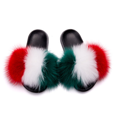 MB Fashion Color 65 Fur Sandals Slides