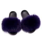 MB Fashion Solid Color 79 Fur Sandals purple not black
