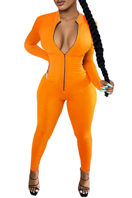 MB Fashion ORANGE Light Weigh Jumpsuit 6585