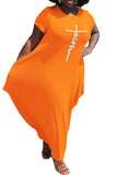 MB Fashion ORANGE Dress 062R Plus Size