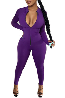 MB Fashion PURPLE Light Weigh Jumpsuit 6585