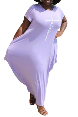 MB Fashion L-PURPLE Dress 062R Plus Size
