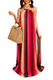 MB Fashion Multi Color Stripe Dress 383