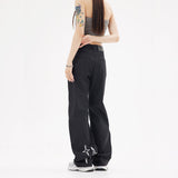 MALYBGG Embracing the Flowing Silhouette of Pleated Black Retro Sportswear Pants 3853LY