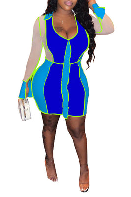 MB Fashion BLUE Dress 5550R