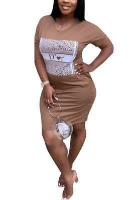 MB Fashion KHAKI Dress 181R