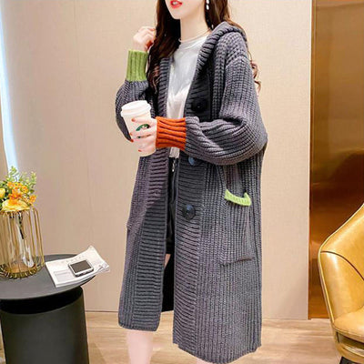 MALYBGG Unleashing Style in a Well-Designed Hooded Knit Cardigan 8021LY