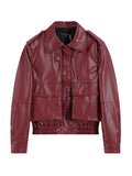 MALYBGG Embracing Retro Vibes with a Collared Short PU Leather Jacket for Fall/Winter 3468LY