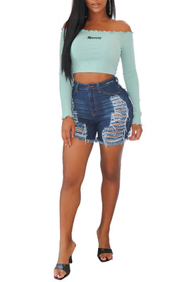 MB Fashion D-BLUE Shorts 2841 SIZE run small