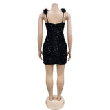 MALYBGG Sequin Embellished Sleeveless Mini Dress 6711LY