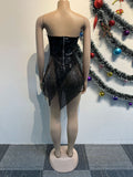 MALYBGG Irregular Hemline High Slit Mini Skirt 3120LY