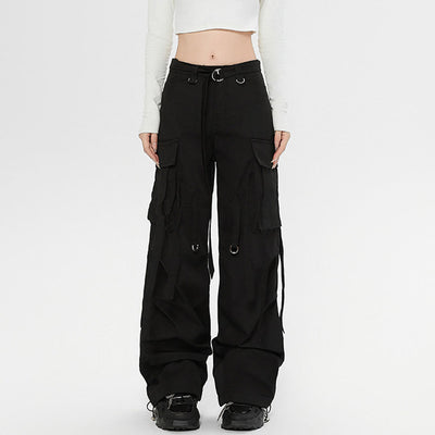 MALYBGG Elevating Utility Fashion with Flowing Straps on Loose-Fit Cargo Pants 3752LY