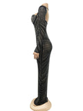 MALYBGG Mesh Perspective Long Sleeve Maxi Dress 6023LY