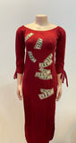 MB FASHION MONEY PRINT DRESS 1507