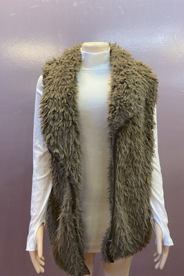 MB FASHION 61912 FUR VEST BROWN