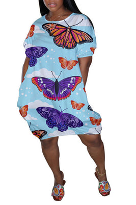 MB Fashion L-BLUE Dress 5561R