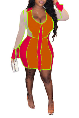MB Fashion ORANGE Dress 5550R