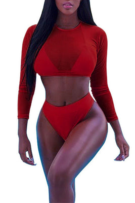 MB Fashion RED 3 PCs Swimsuits 5464