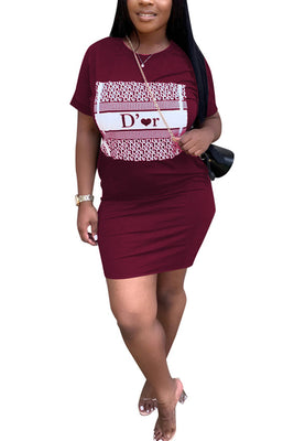 MB Fashion BURGUNDY Dress 181R